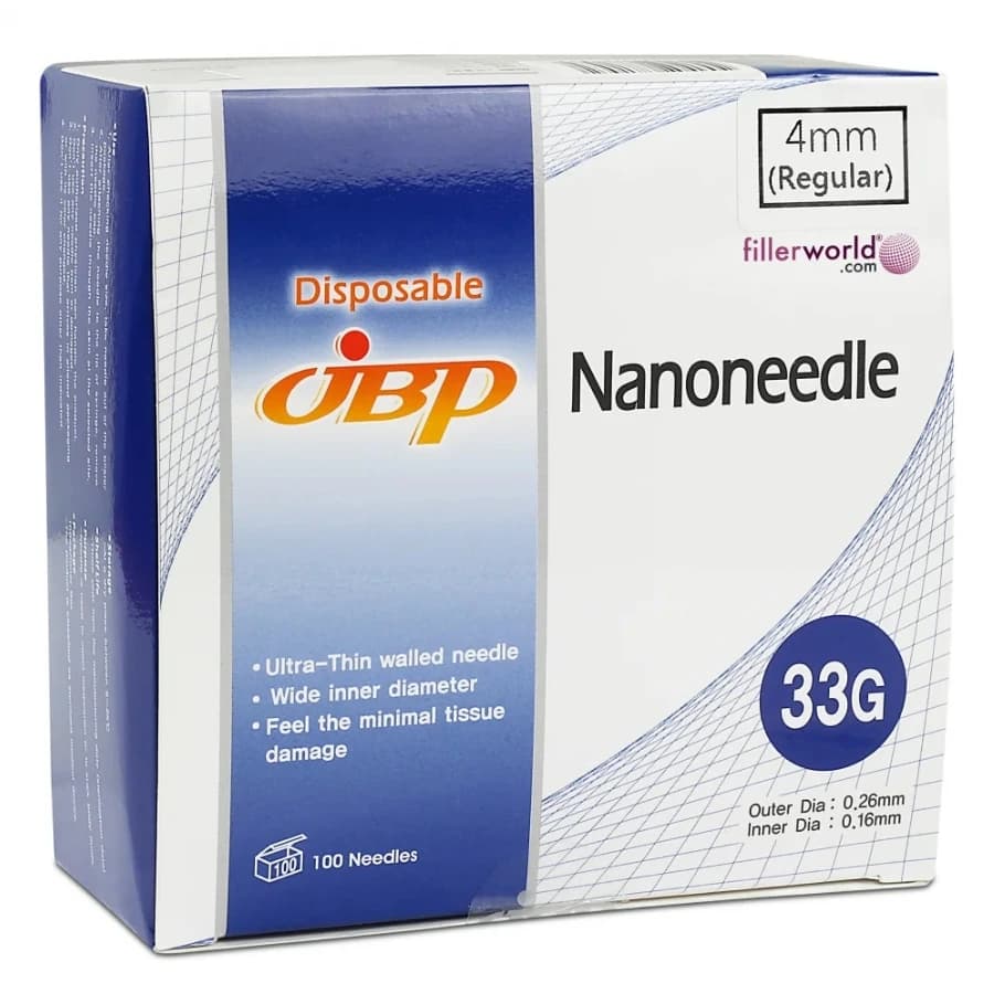 JBP Nanoneedle Hypodermic Needle, 33G x 8mm, Sterile, Disposable, Conventional, 100/Box - JBP Nanoneedle - Image 1