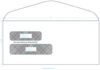 Standard Register Company Envelopes, Double Window, Self-Seal, Security, 500/Box - Envelopes Dbl Window S/S Sec - Image 1
