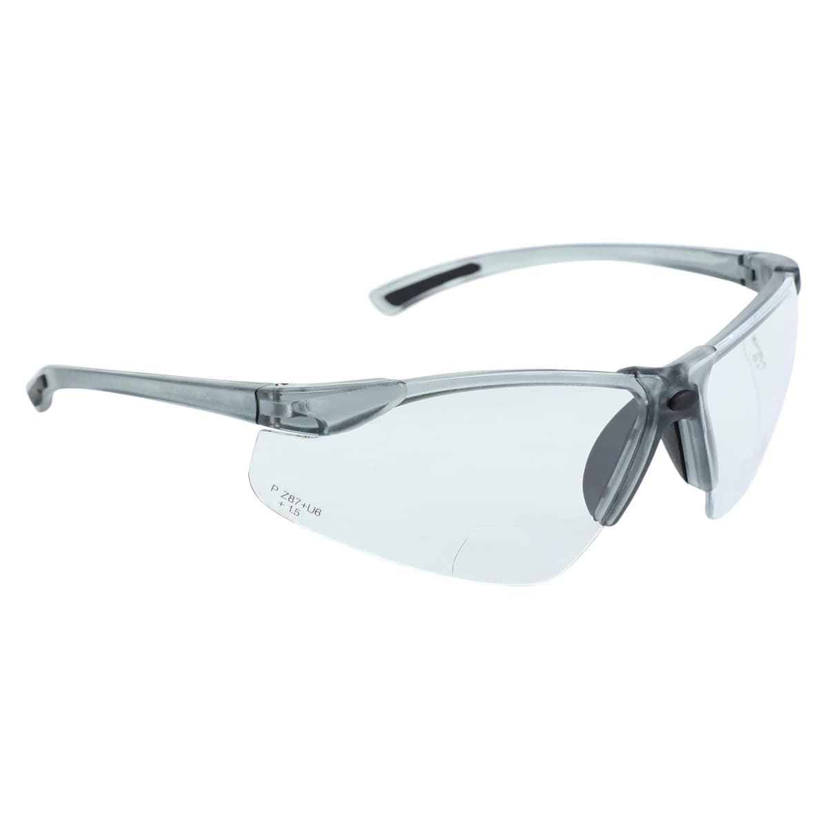 Palmero ProVision Tech Specs Bifocal Safety Eyewear, 1.5 Diopter, Grey Frame/Clear Lens, 3720B - Tech Specs Bifocal Eyewear 1.5 Diopter Ea - Image 1