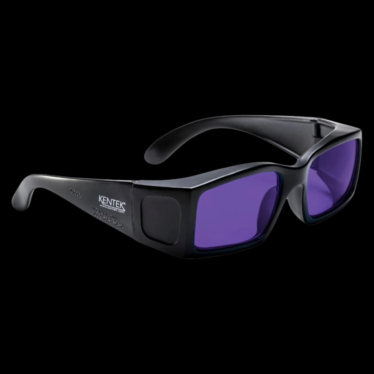 Kentek Laser Safety Glasses, Medium Purple Lens, Black Frame, for UV and Dye Lasers - Glasses Laser Safety Lab Style - Image 1