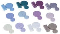 Kerr Magnetic Bur Block, 8-Hole, Round, Sky Blue, 1-5/8" D x 1/2" H, #31001DX - Bur Block Sky Blue 8-Hole - Image 1