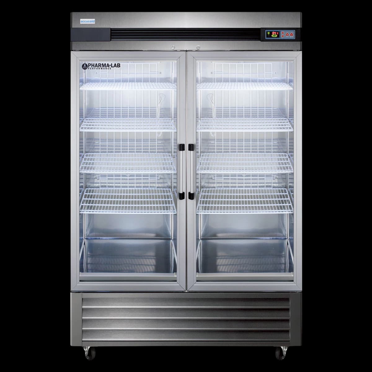 Accucold Pharmacy Refrigerator, 49 Cu Ft, 2 Glass Doors, 2 to 10C, Automatic Defrost - Fridge Pharma Upright Glass - Image 1