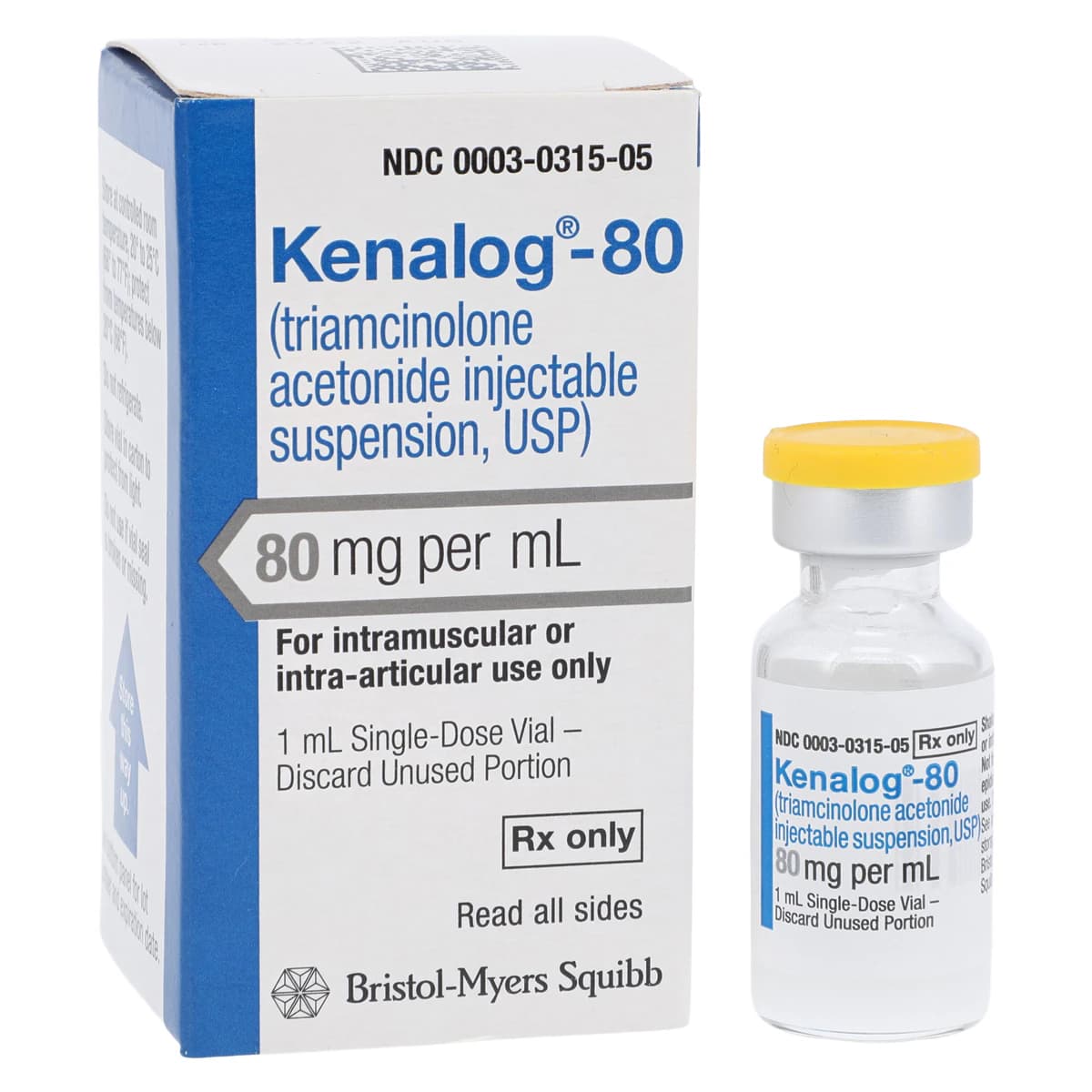 Kenalog-80 (Triamcinolone Acetonide) Injectable Suspension, 80 mg/mL, 1 mL Single-Dose Vial - Kenalog-80 Inj SDV - Image 1