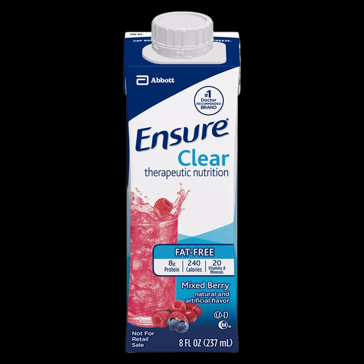Ensure Clear Therapeutic Nutrition Beverage, Mixed Berry, Fat-Free, Gluten-Free, 8 oz Carton, 24/Case - Beverage Ensure Clear Mx Berry - Image 1