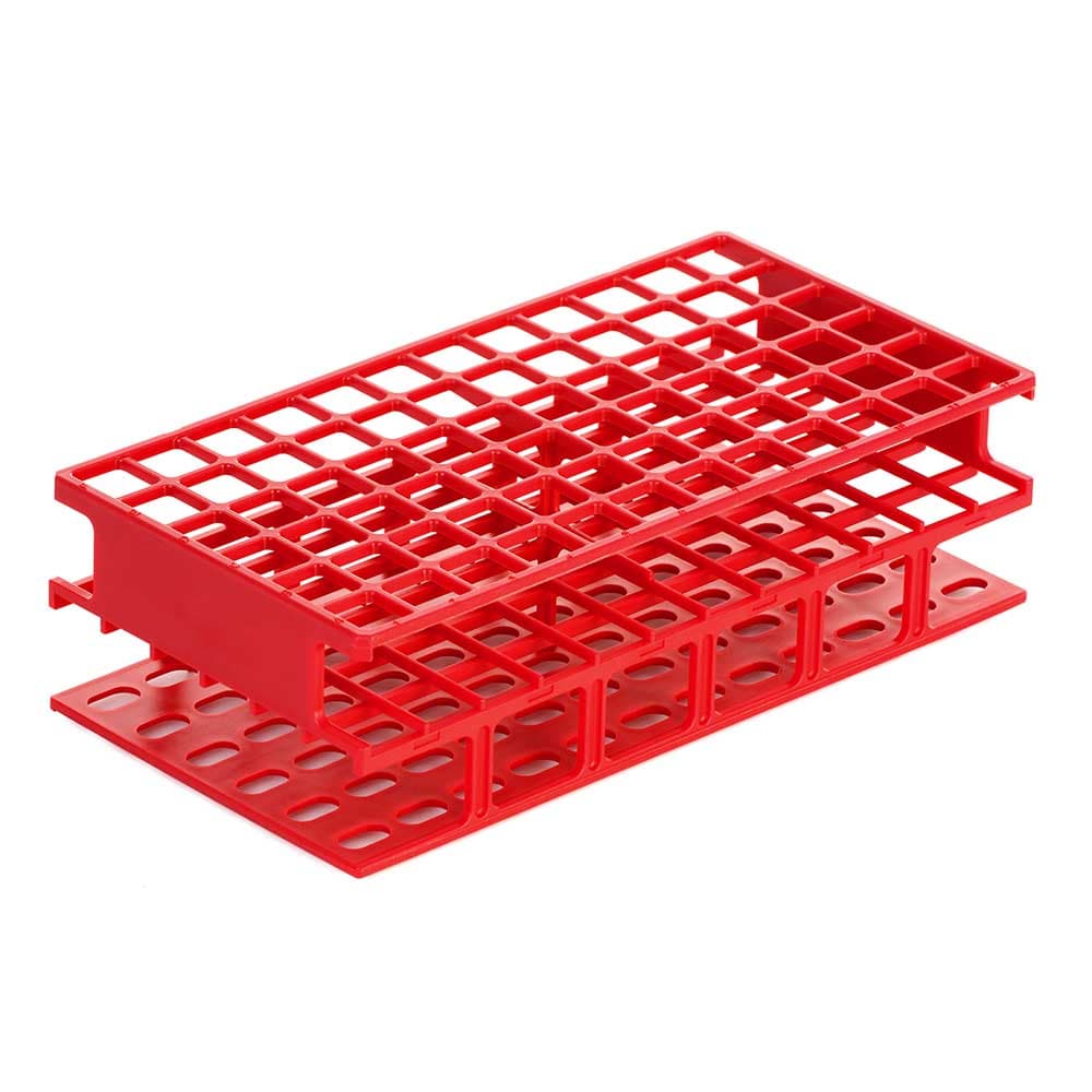 Globe Scientific Wireless Tube Rack, Nylon, 13mm, Full Size, 72-Place, Red, with RFID for CapTrack CT1/CT2 - Wireless Tube Rack Red - Image 1