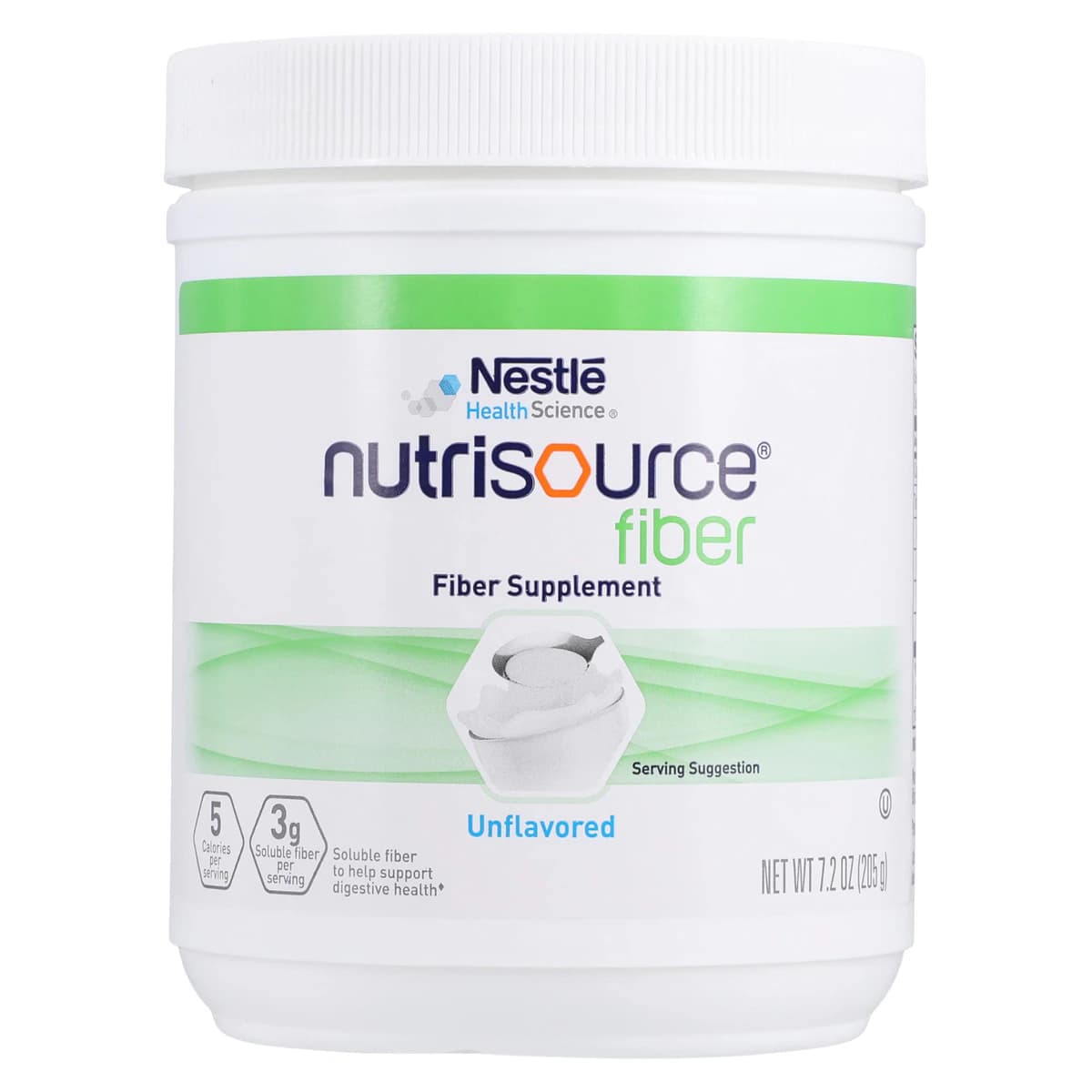 NutriSource Fiber Unflavored Powder Supplement, 7.2 oz Canister, 4/Case - Powder NutriSourceFiberUnflavr - Image 1