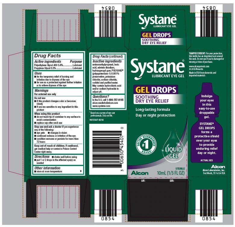 Systane Lubricant Eye Gel Drops, 10 mL Bottle, 24/Case - Systane Lubricant Eye Gel Drop - Image 1