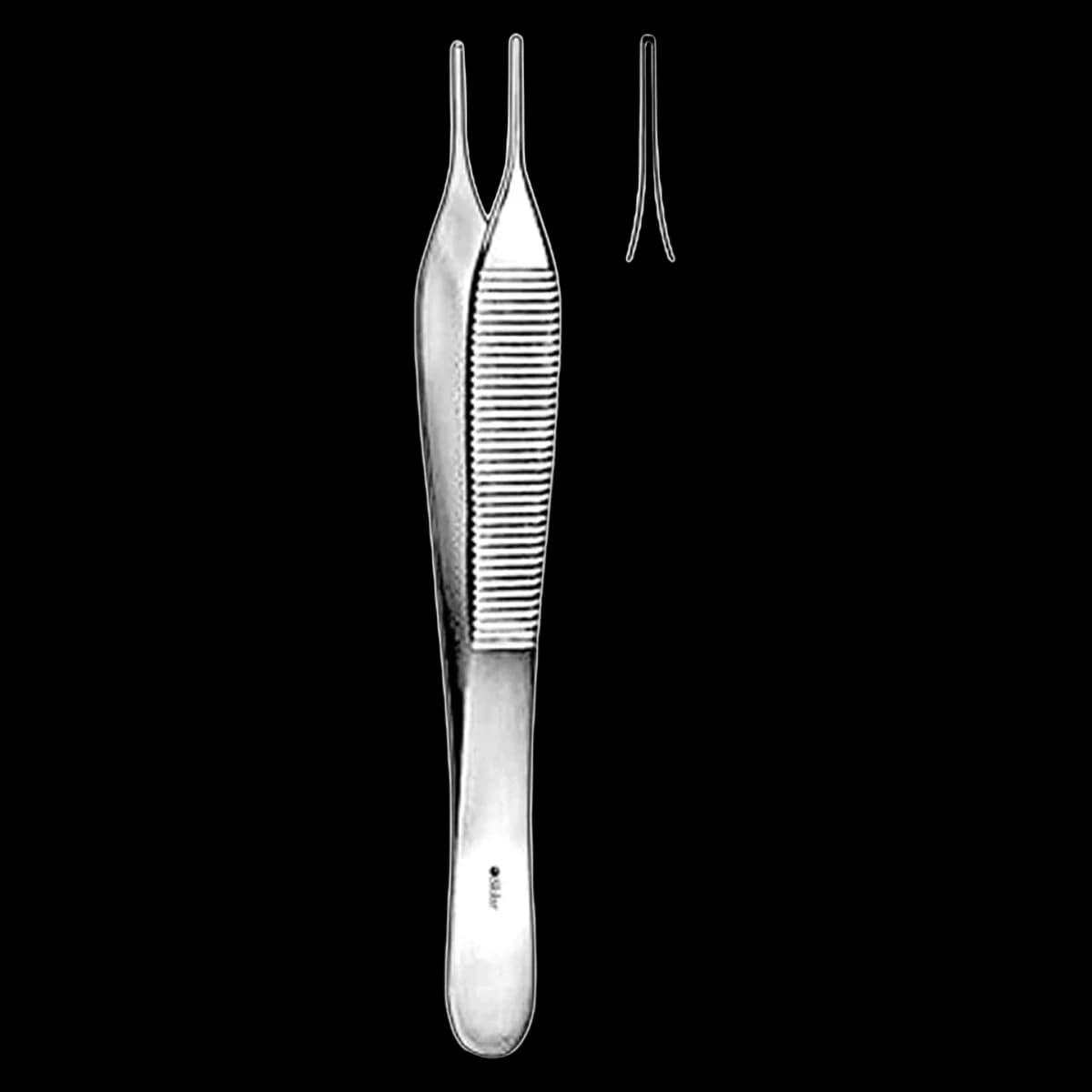 Sklar Adson Tissue Forceps, Straight, 6", Stainless Steel, Non-Sterile, Each - Forceps Tiss Micro-Adson 6" - Image 1