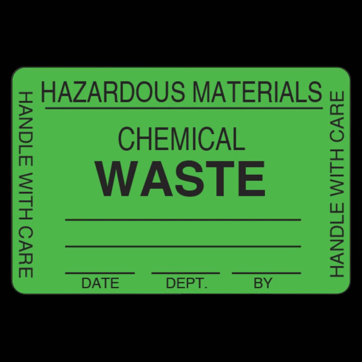 Shamrock Scientific Hazardous Materials Chemical Waste Warning Label, Green, 2" x 3", 500/Roll - Label Hazardous Mat Chem Waste - Image 1