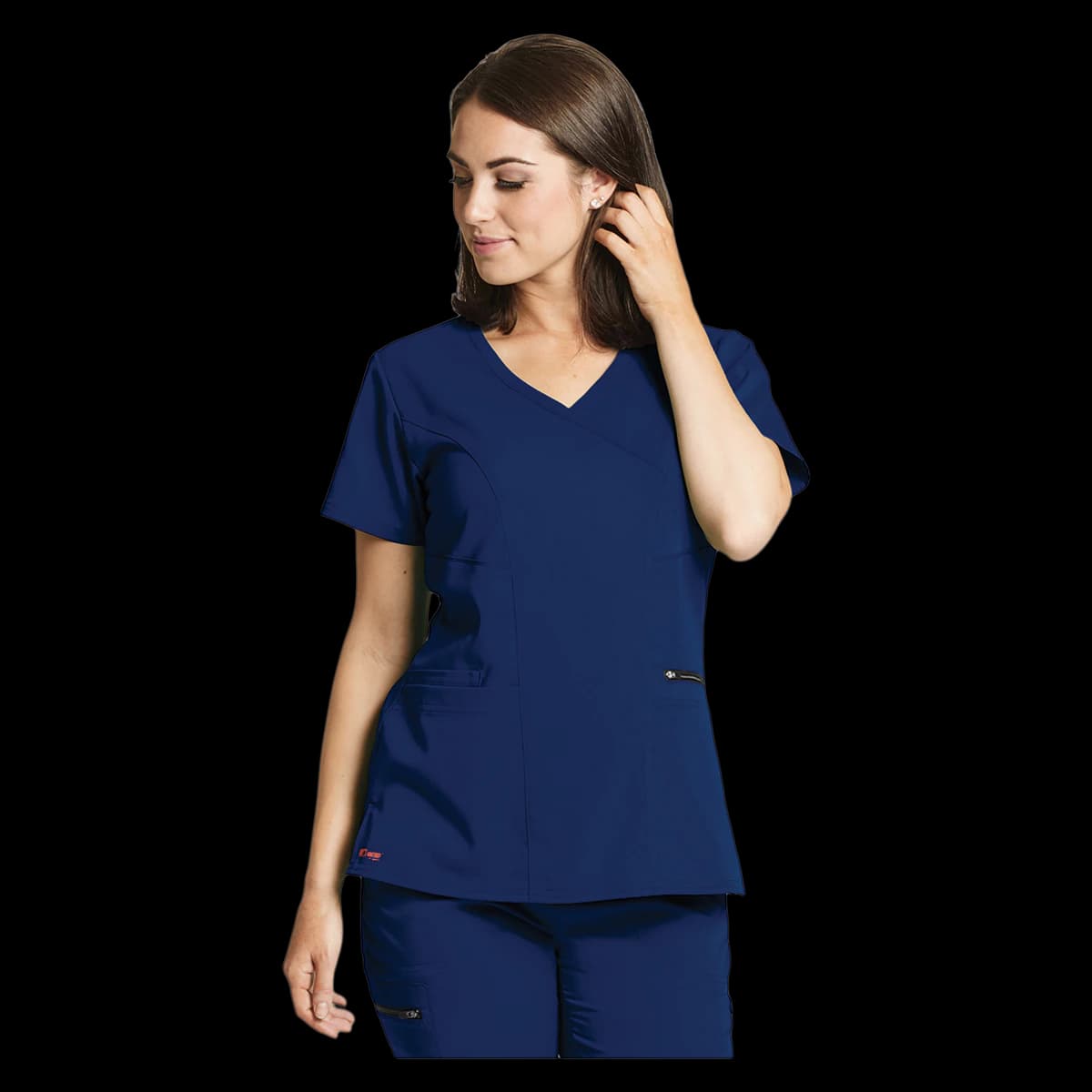 Barco Uniforms Kim Scrub Top V-Neck 3 Pocket, Greys Anatomy Stretch, Womens, 3X Large, Indigo, Each - Kim Scrub Top V-Neck 3Pkt - Image 1