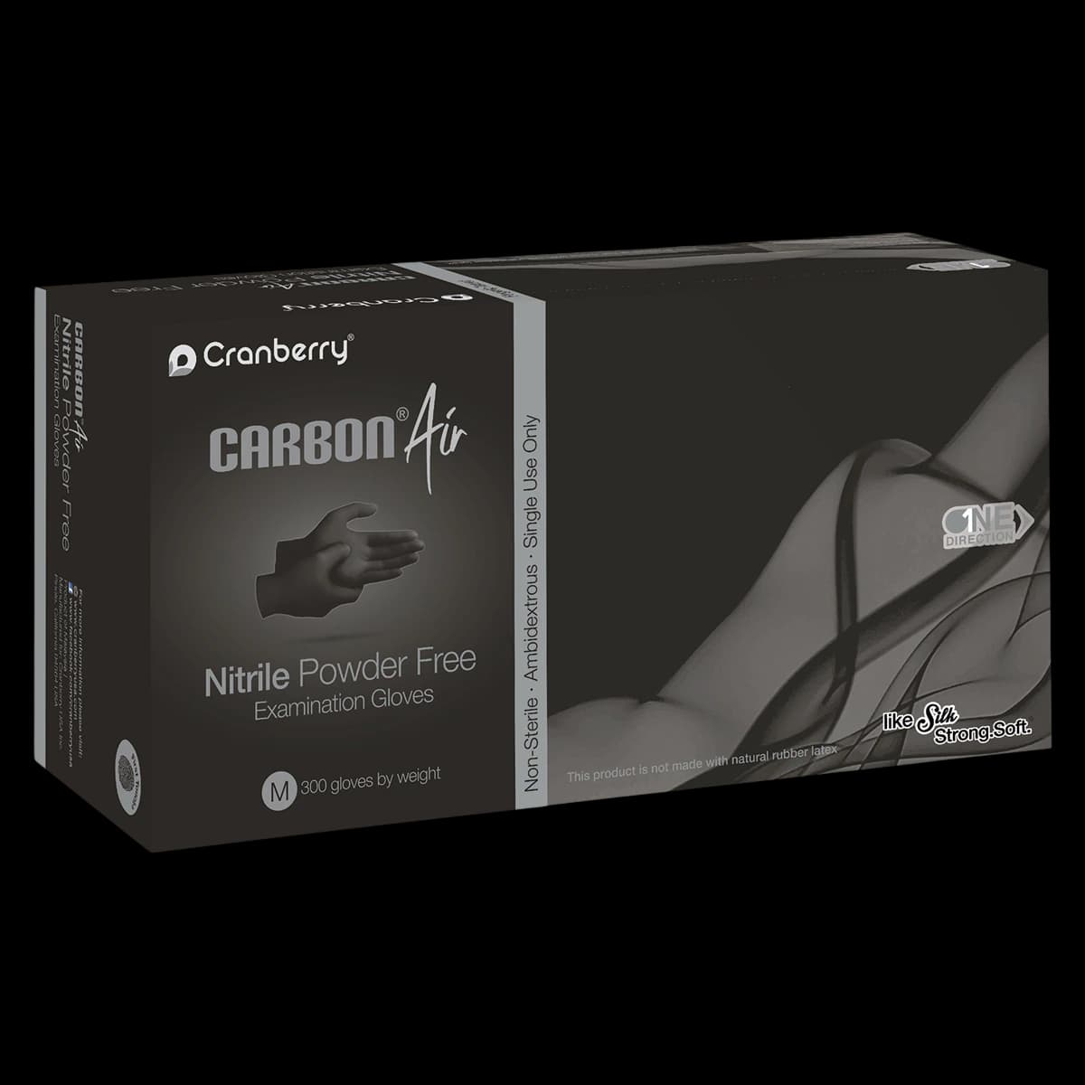 Carbon Air Nitrile Exam Gloves, Powder Free, Non-Sterile, Small, Black, 300/Box, CR3266 - Carbon Air Nitrile Exam Gloves Small Black Box of 300 - Image 1