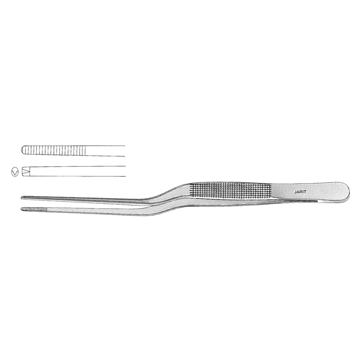 Jarit D'Errico Dressing Forceps, Straight, 8-5/8", Stainless Steel - Forcep Dressing Bayonet Srrtd - Image 1