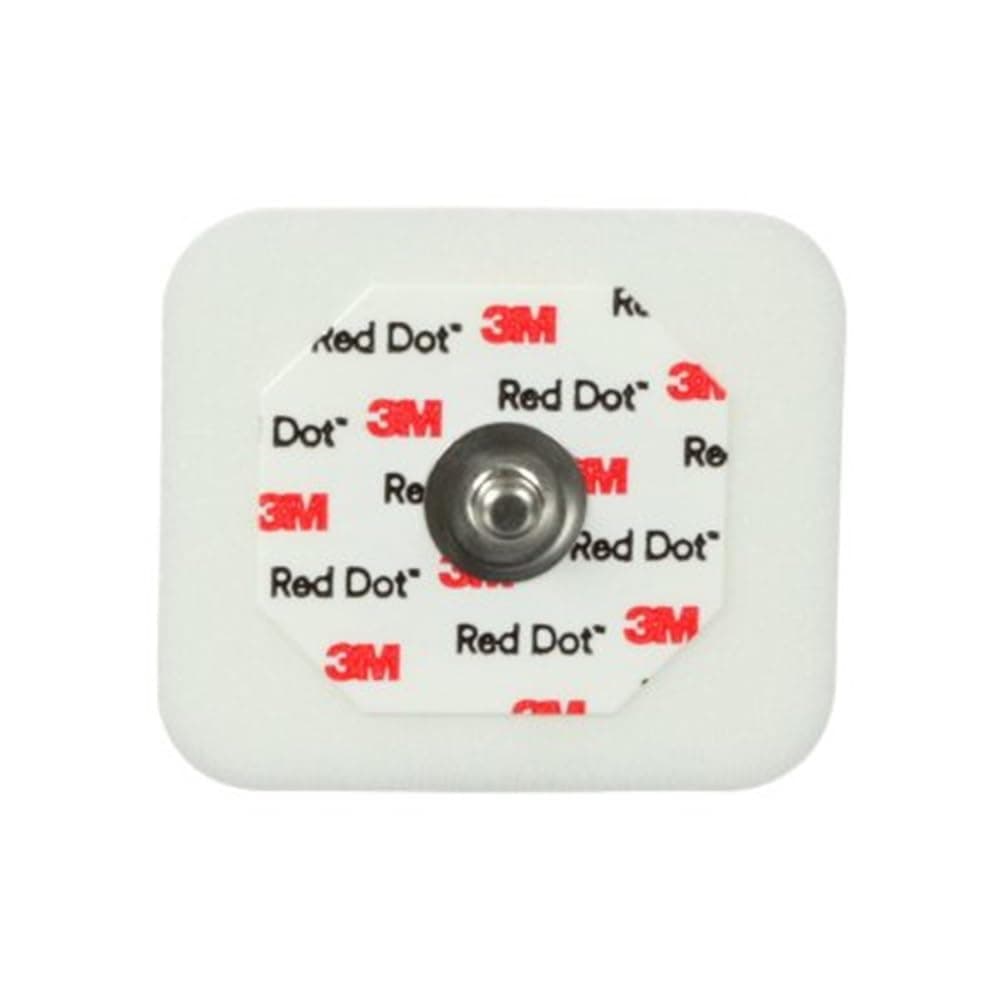 3M Red Dot Monitoring Electrode, Adult ECG/EKG, Foam/Tape/Sticky Gel, 1.6 x 1.36", 1000/Case - Electrode Monitoring Red Dot - Image 1