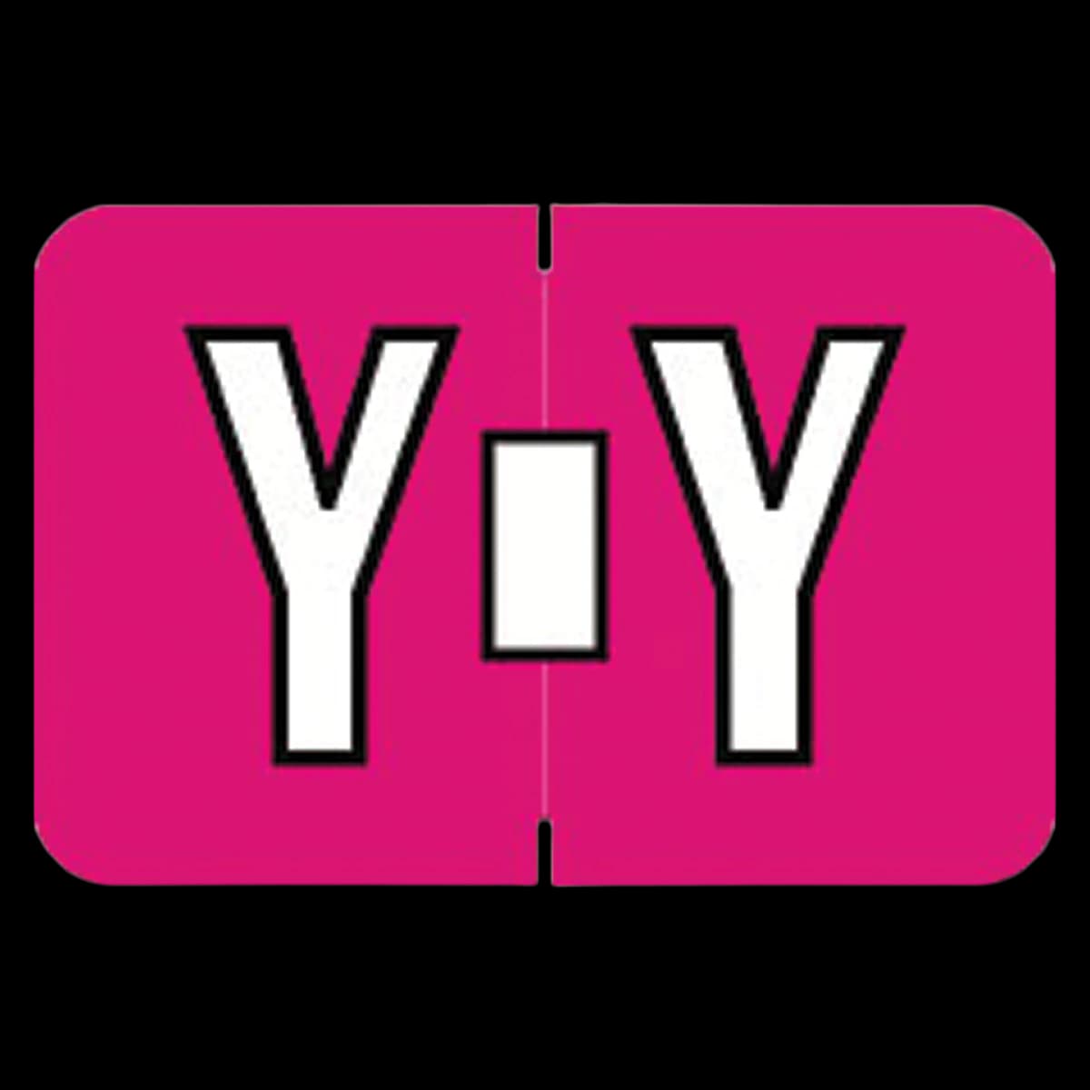 Colwell Compatible "Y" Label, Pink, Alphabetic, 1" H x 1.5" W, 225/Pack - Colwell Compatible "Y" Label - Image 1