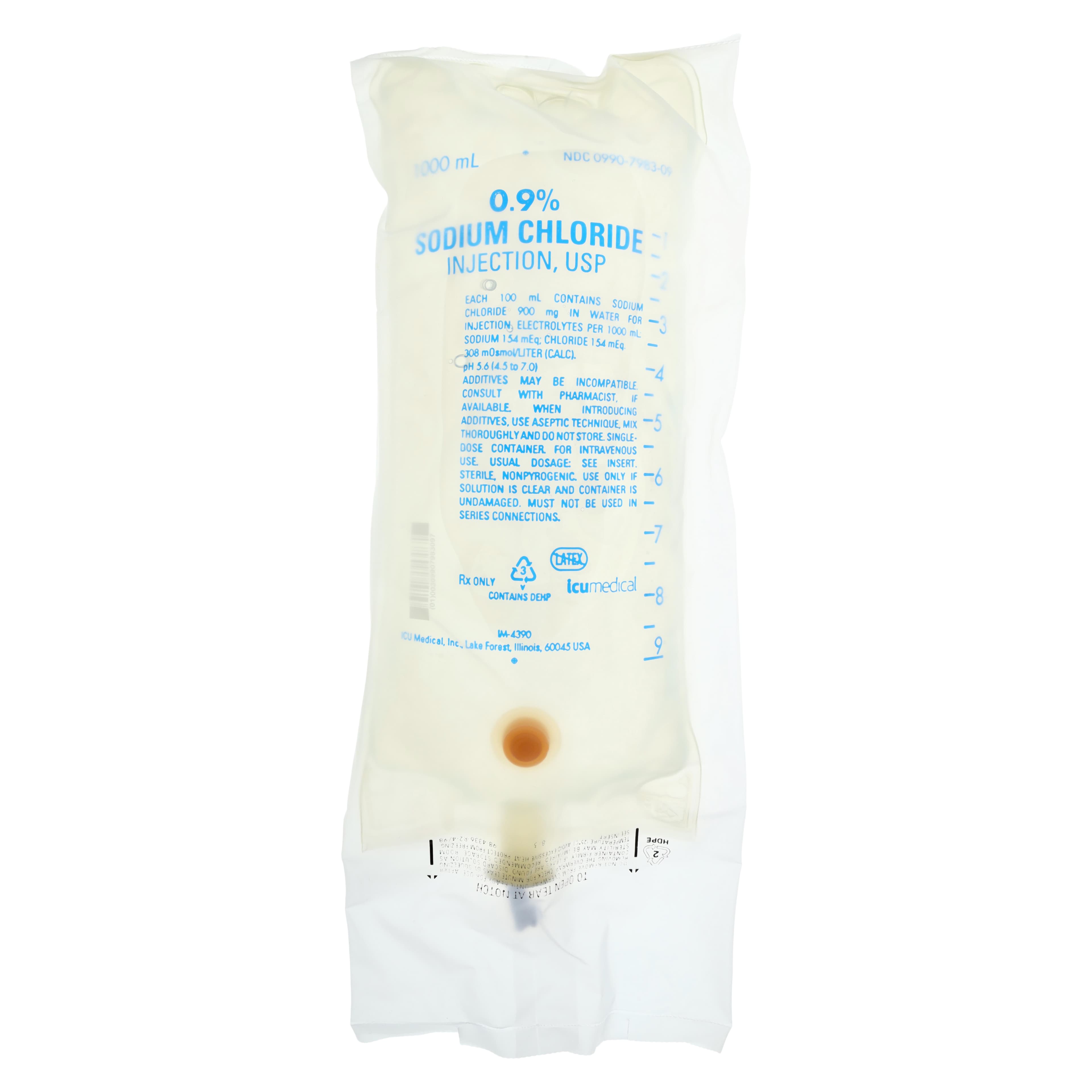 MED Trinity Sodium Chloride 0.9% IV Solution, 1000 mL Bag, DEHP-Free, 12/Case - MED Trinity Sod Chlo 9% 1000ML - Image 1