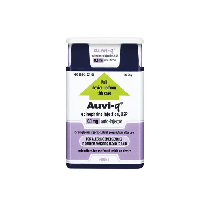 Auvi-Q (Epinephrine) Auto-Injector 0.1 mg, 2/Package (Healthfirst) - NHH-COR LIDO Auto Infant - Image 1