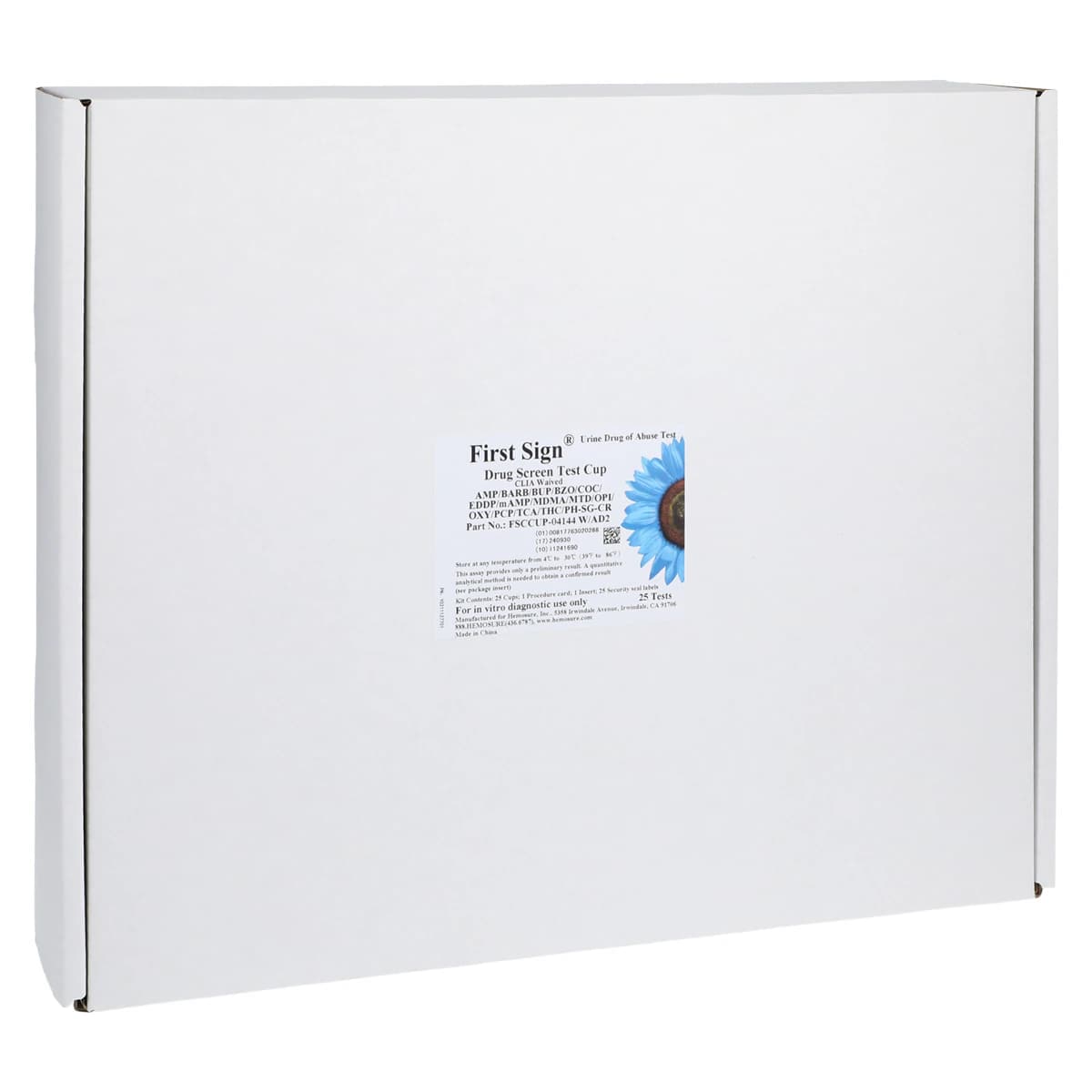 First Sign DOA Drugs of Abuse Test Cup, 14 Panel with Adulterants, CLIA Waived, 25/Box - Cup Drug Test w/ Adulterants - Image 1