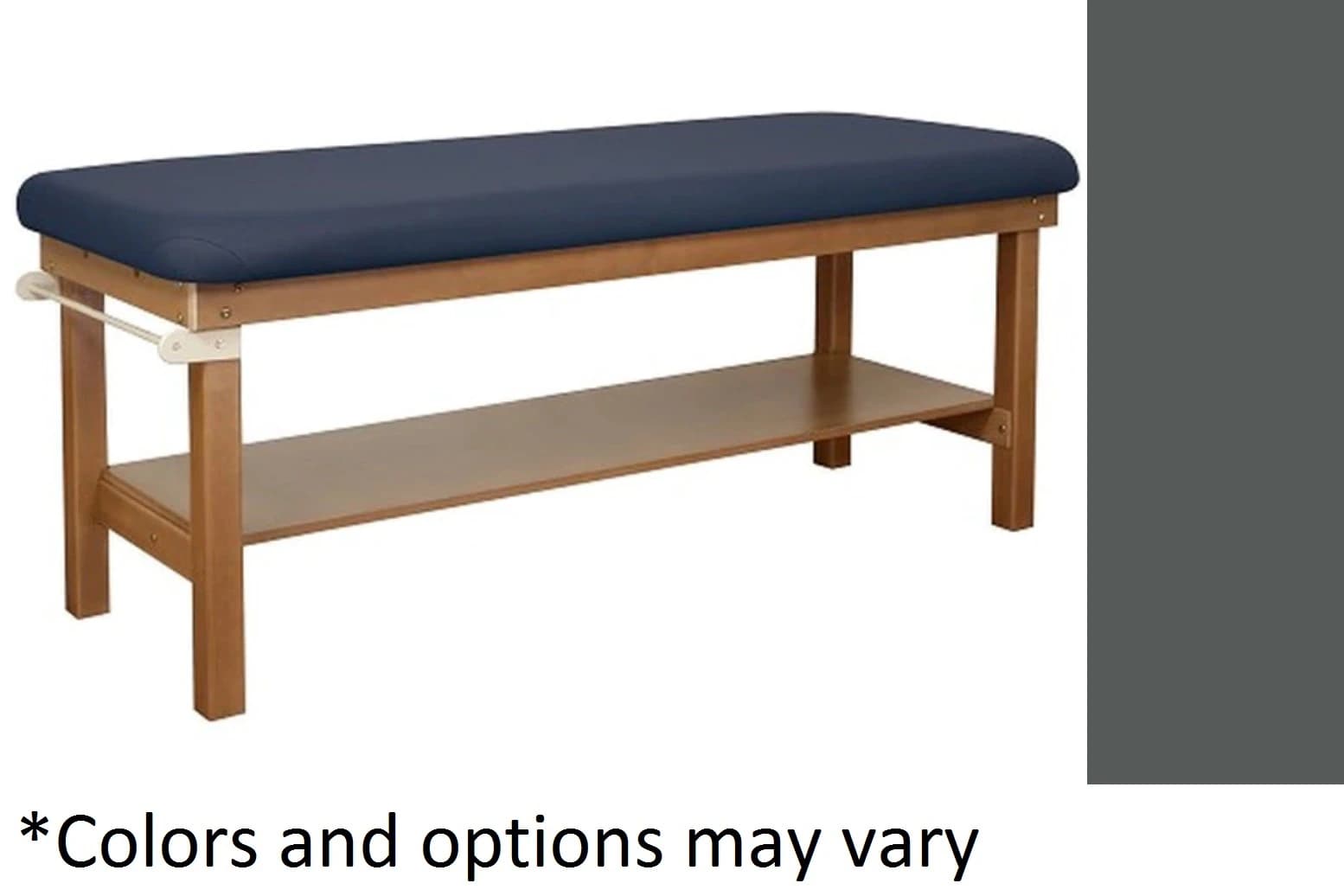 Oakworks Powerline Treatment Table, Pewter, 500 lb Capacity, with Shelf - Table Tx Gray Pewter Shelf - Image 1