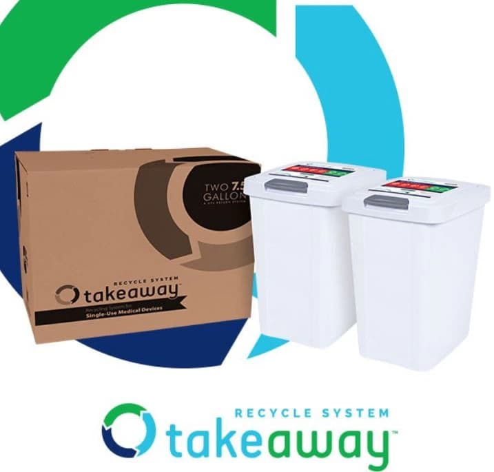 Sharps Compliance TakeAway Recycling System, 15 Gallon, White Cardboard, 14.25 x 11.25 x 17.75 in - Container Takeaway Recy System - Image 1