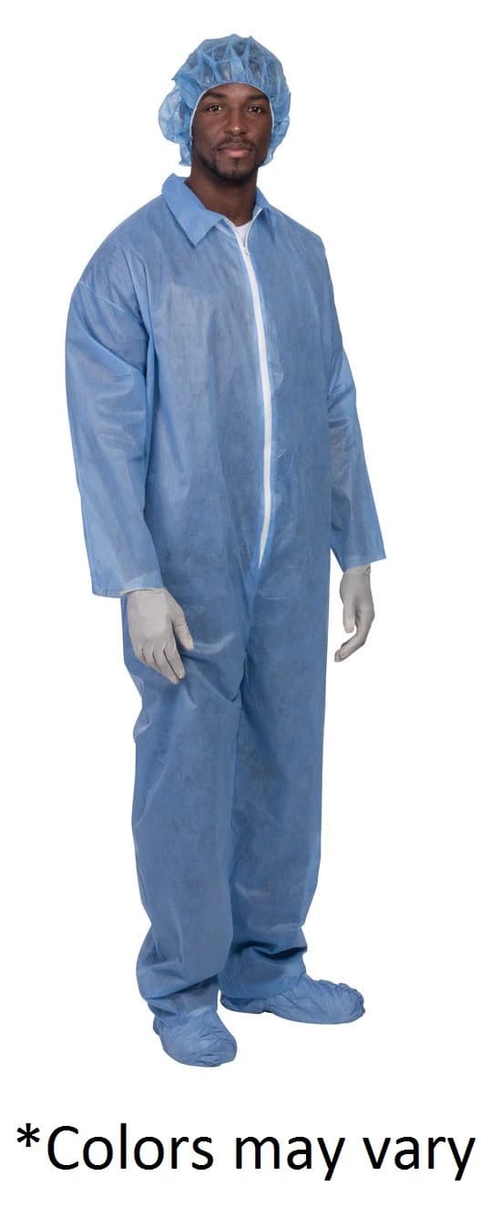 PremierPro Disposable Staff Coverall, Heavyweight Polypropylene, 3X-Large, White, Long Sleeves, 25/Case - MED PremierPro Cvrall Staff PP - Image 1