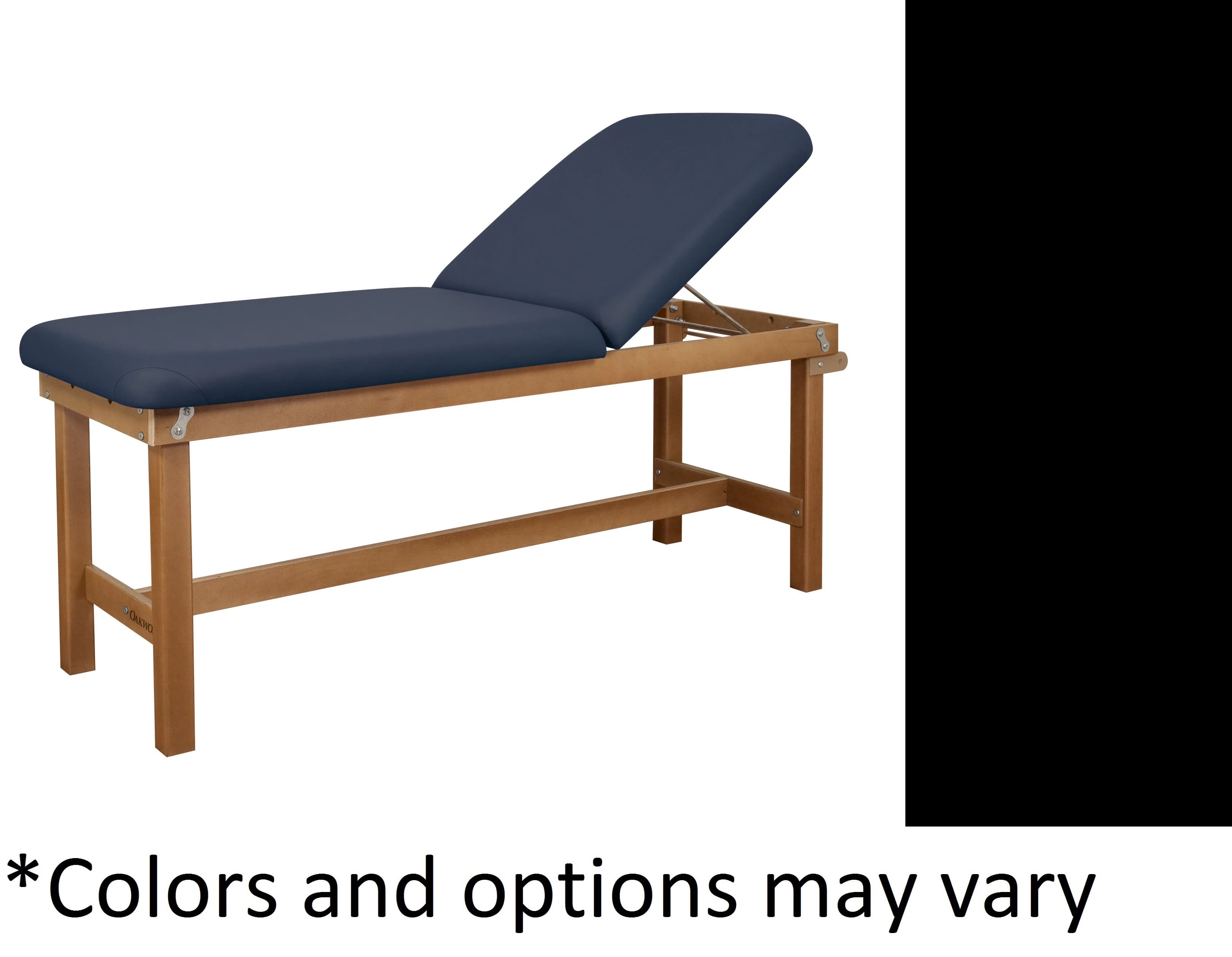 Oakworks Powerline Treatment Table with Backrest, 30" Width, Coal Upholstery, 500 lb Capacity - Table Tx Bkrst 30" Coal - Image 1