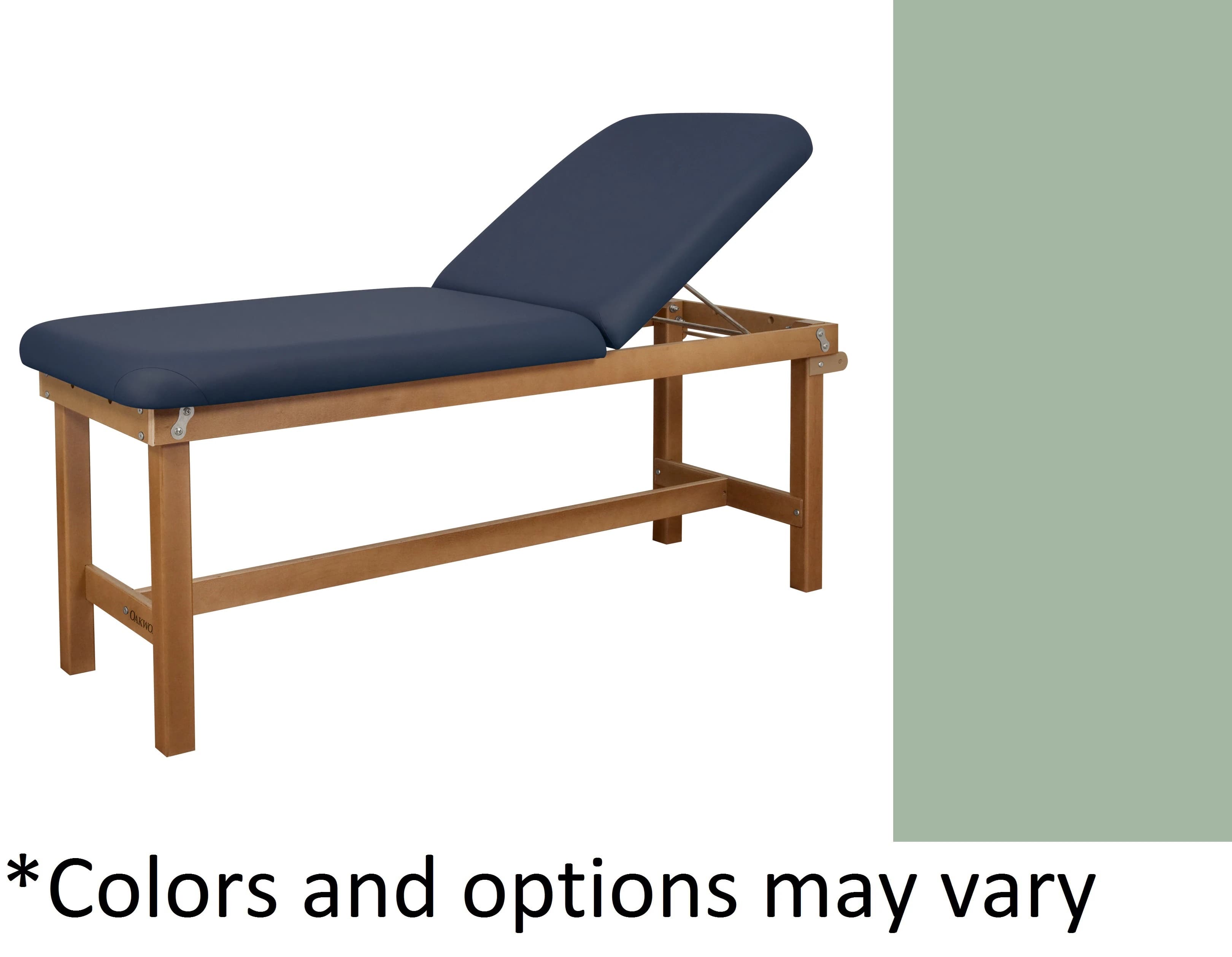 Oakworks Powerline Treatment Table with Backrest, 30" Width, Sage Upholstery, 500 lb Capacity - Table Tx Bkrst 30" Sage - Image 1