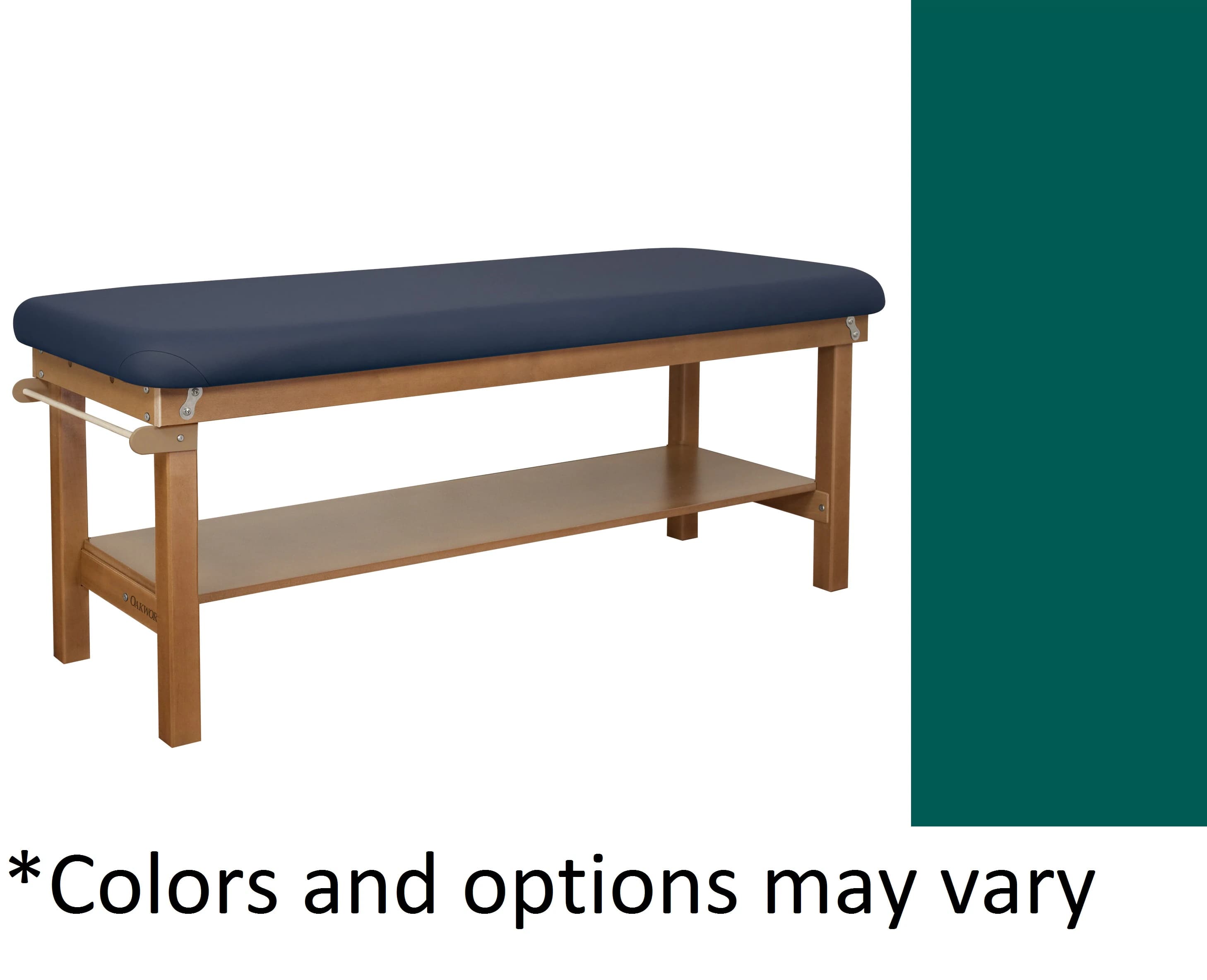 Oakworks Powerline Treatment Table with 27" Flat Shelf, Bluegrass, 500 lb Capacity - Table Tx Shelf 27" Flat Blugrs - Image 1