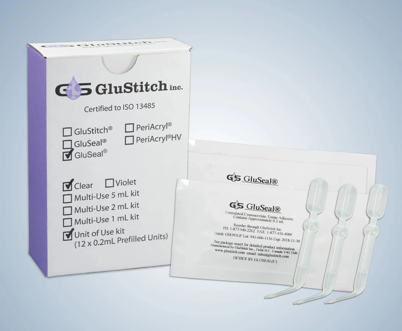 GluSeal Liquid Adhesive Bandage, Clear, 0.2 mL Each - Bandage Liquid Adhsv GluSeal - Image 1