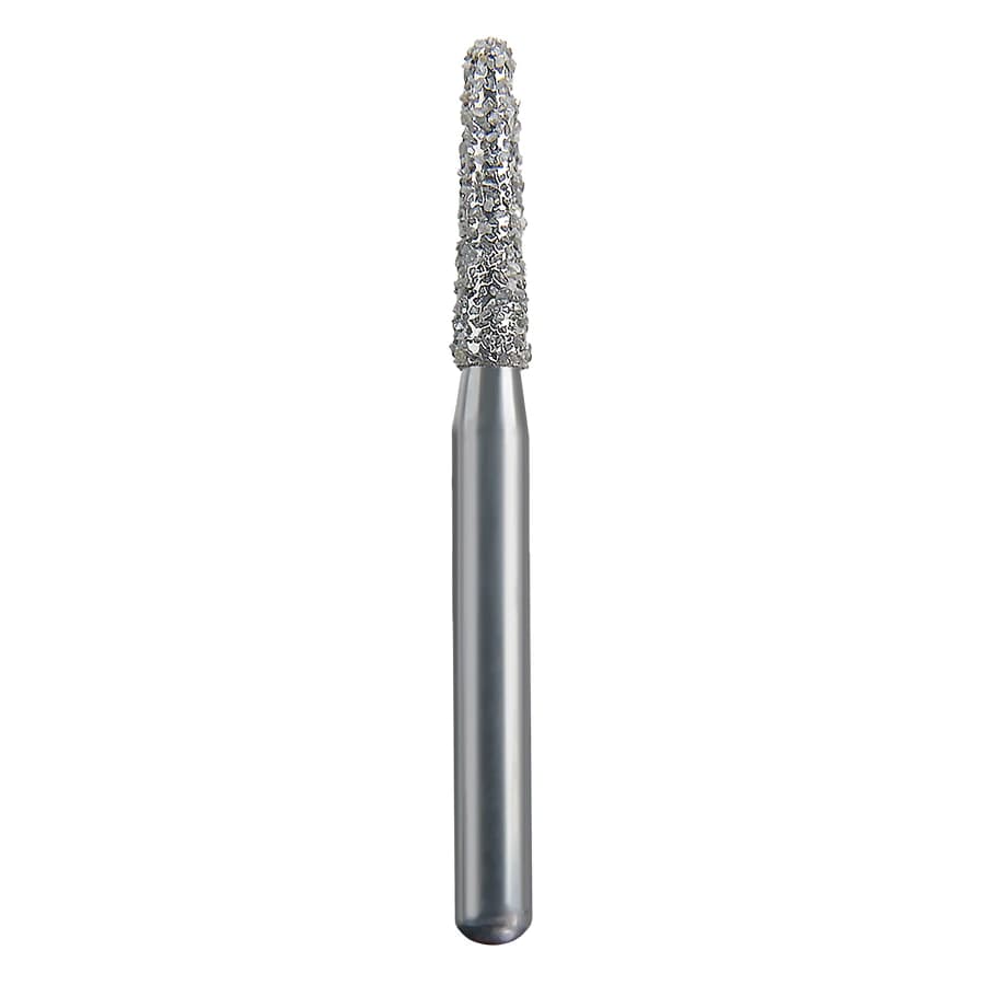 Spring Health Products #772.7 Super Coarse Round End Taper Diamond Bur, FG, 855-016, 25/Pack - #772.7 Super Coarse Round End Taper Spring Diamond FG 855-016 Single-Use Pack of 25 - Image 1