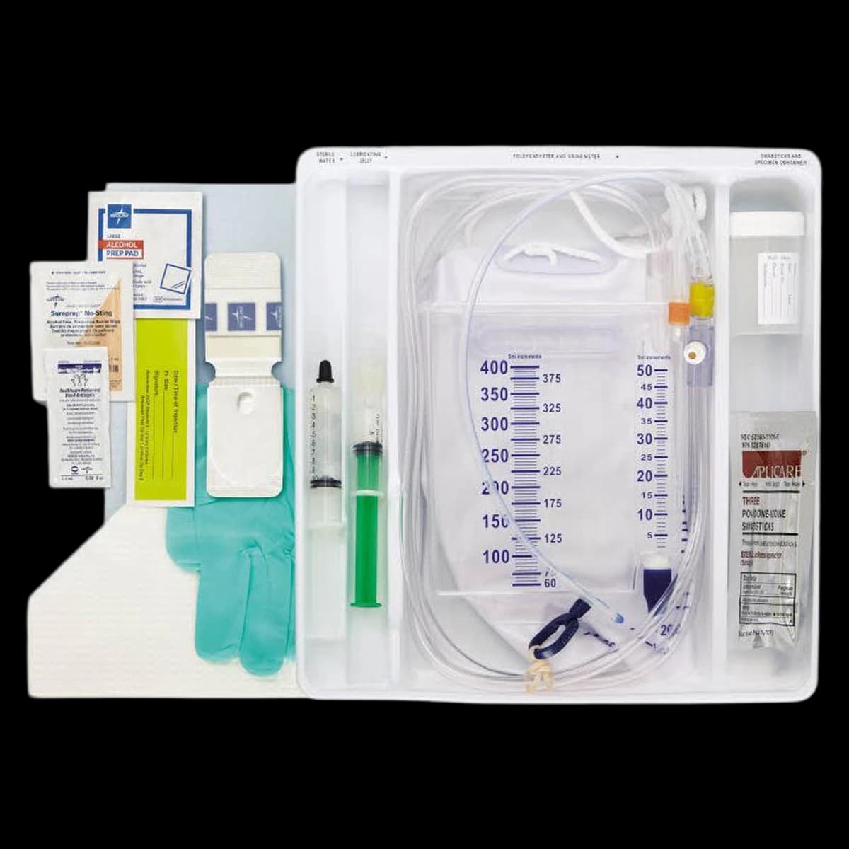 Medline Foley Catheter Tray, 1-Layer, 16 Fr, 5 mL Balloon - Tray Catheter 1-Layer Foley - Image 1