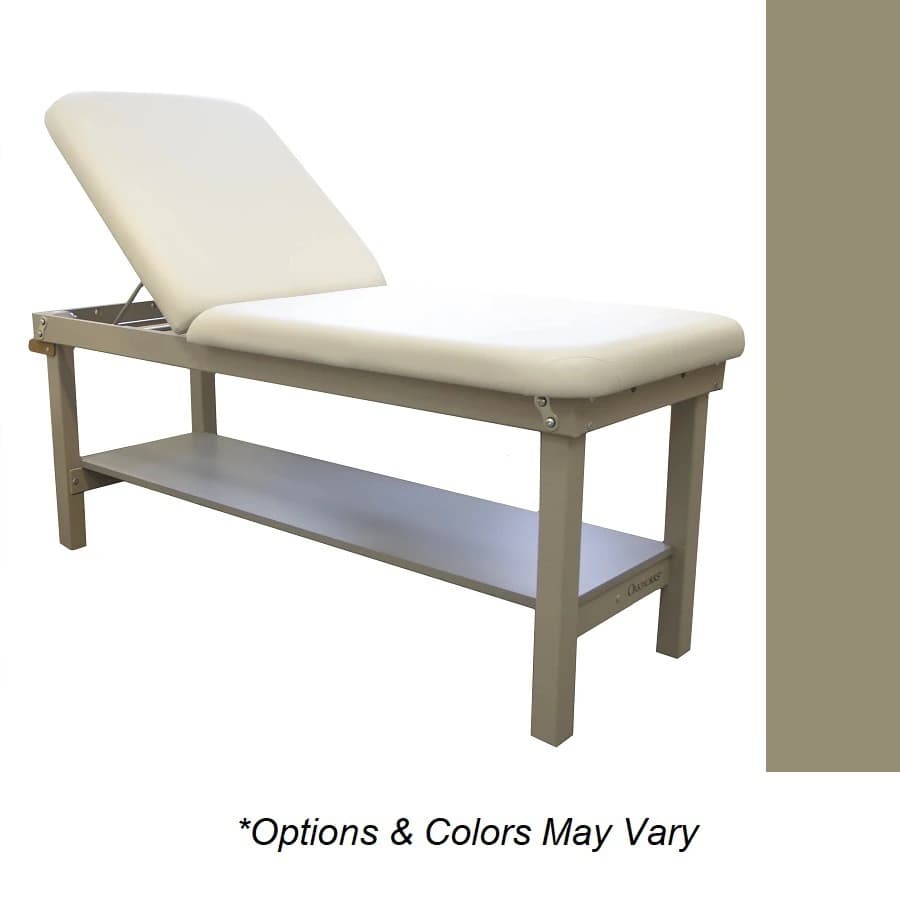Oakworks Powerline Treatment Table with Breakout Shelf, 30" Clay, 500 lbs Capacity - Table Tx Bkrst Shelf 30" Clay - Image 1