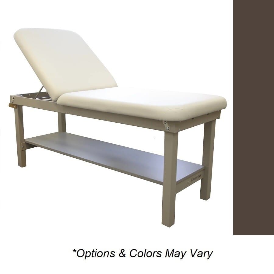 Oakworks Powerline Treatment Table, Flat Shelf, Natural, 27" Width, Espresso, 500 lb Capacity - Table Tx Nat Shlf Flt 27" Espp - Image 1