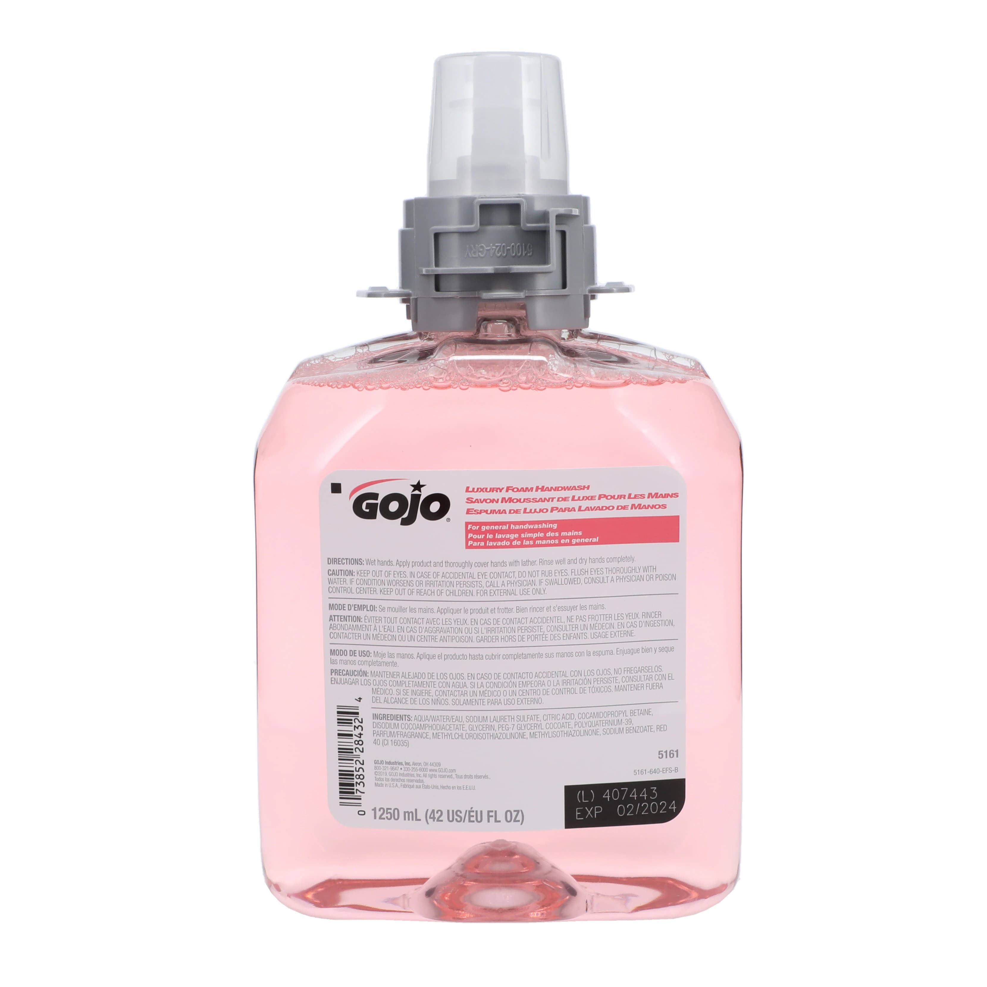 GOJO FMX-12 Luxury Cranberry Foaming Hand Soap Refill, 42 fl oz Bottle, 4/Case, 5161-04 - GOJO FMX12 Foaming Hand Soap Refill for FMX Dispenser Cranberry Scent - Image 1