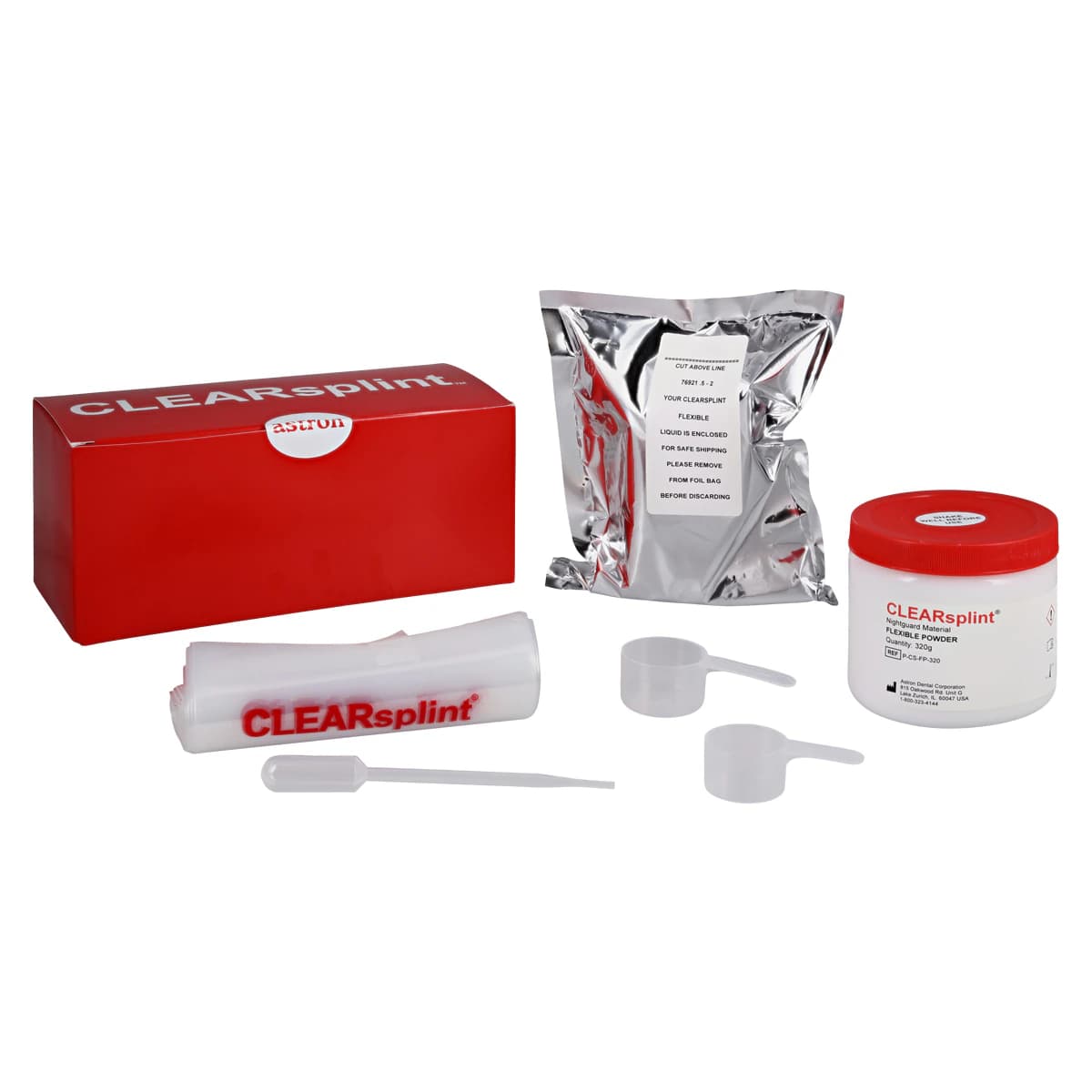 CLEARsplint Flexible Economy Kit (240g Liquid / 320g Powder), Astron Dental Corp - Clearsplint Flexible Economy Kit(240g Liq/320g Pwd - Image 1