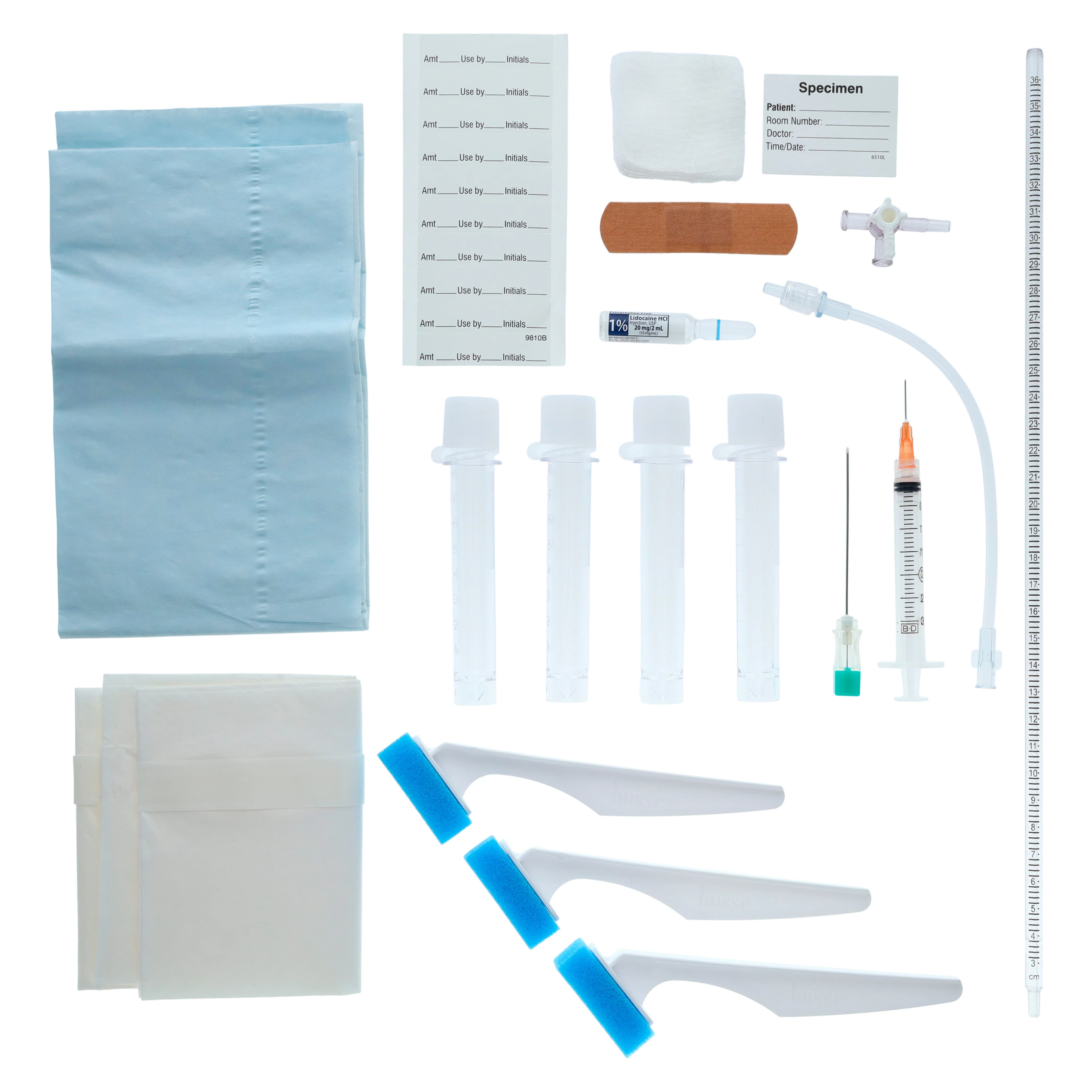 Busse Hospital Disposable Pediatric/Infant Lumbar Puncture Tray with Lidocaine - Tray Pedia/Inf Lumbar w/Lidoc - Image 1