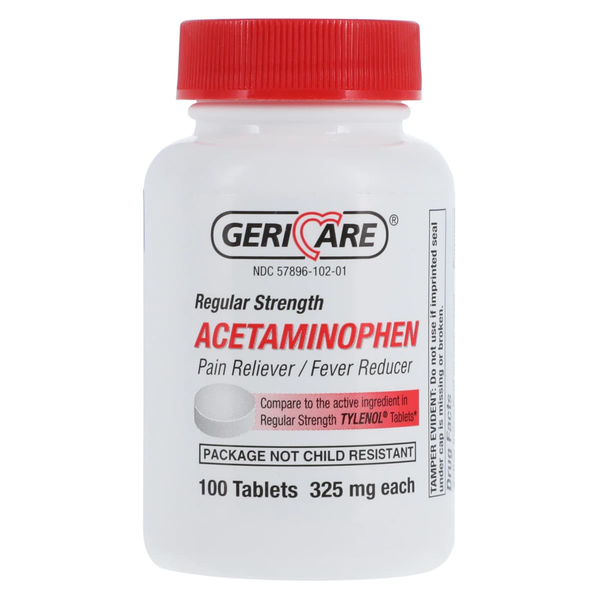 Geri-Care Acetaminophen Tablets, 325mg, 100/Bottle - Acetaminophen Tablets - Image 1