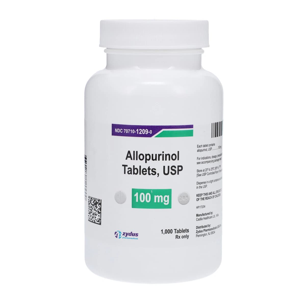 Allopurinol Tablets, 100mg, 1000/Bottle - Allopurinol Tablets - Image 1