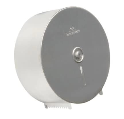 Georgia Pacific Jumbo Bath Tissue Dispenser, Stainless Steel, Key Lock, Silver, 4.5x10.75x10.75" - Dispenser Bath Tissue Jumbo - Image 1