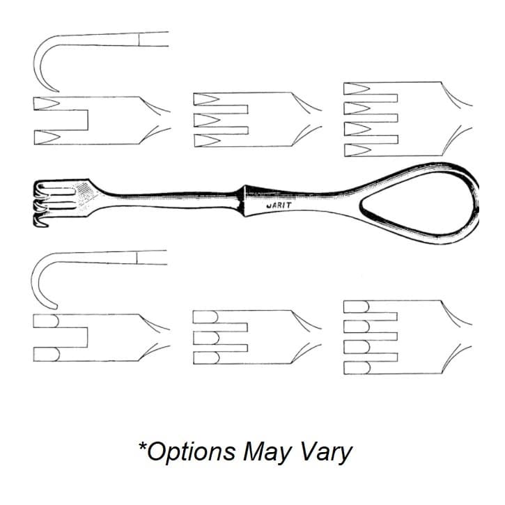 Jarit Volkman Surgical Retractor, Blunt, 9" Stainless Steel, Reusable - Retractor Volkman Blunt 9" - Image 1
