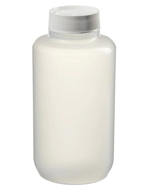 Nalgene Mason Jar, Polypropylene Co-Polymer, 2000 mL, Wide Mouth, Translucent, with White Screw Cap, 4-Pack, 12/Case - Jar Mason Nalgene w/Cap - Image 1
