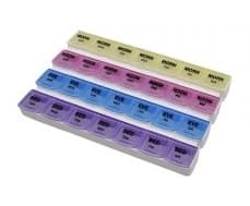 FabLife 7-Day Pill Organizer, Multi-Colored, 9.25 x 5.75 x 1.25 inches - Organizer Pill 7-Day Mdplnnr - Image 1