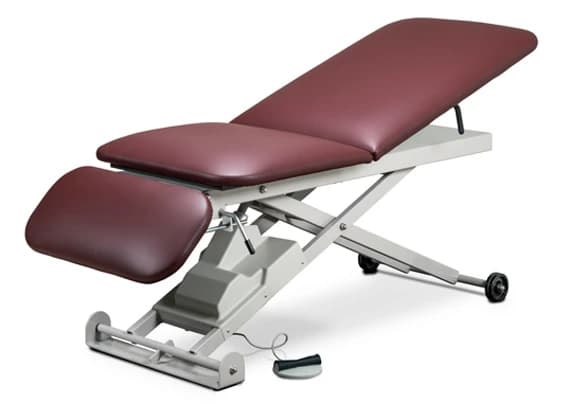 Clinton Industries E-Series Power Adjustable Back Treatment Table, Burgundy, 450 lb Capacity - Table Tx Pwr Adj Back Burgundy - Image 1
