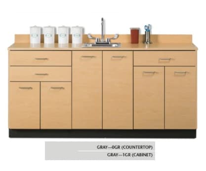Clinton Industries Base Cabinet, 6 Drawers/3 Drawers, Gray Laminate - Cabinet Base 6 Dr/3 Drwr Gray - Image 1