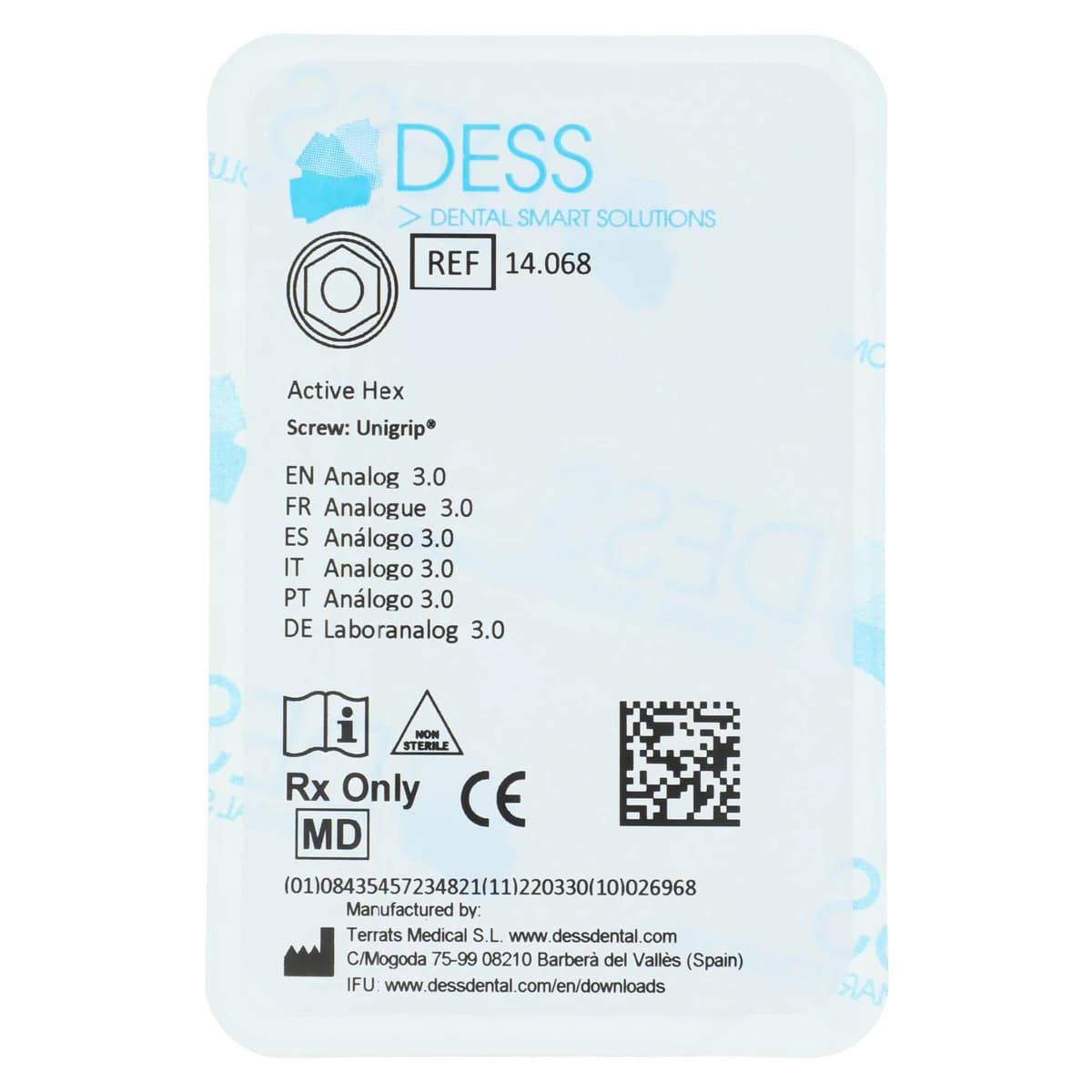 DESS Analog Active 3.0 - Nobel Active Hex, Non-Anodized, 1 Each - Analog M NBCC 3.0 - Image 1