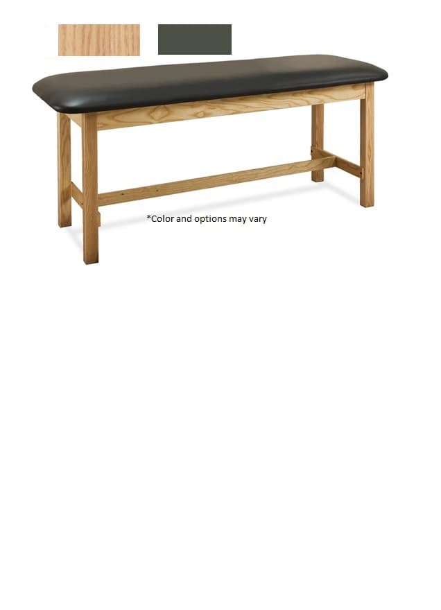 Clinton Industries Classic Series Straight Line Treatment Table, Flat Top, Natural/Gunmetal, 400 lb Capacity - Table Tx Flat Natural/Gunmetal - Image 1