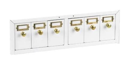 Globe Scientific Microscope Slide Storage Cabinet, 6 Drawer, White, 4500 Slide Capacity, 477x402x126mm, Metal - Cabinet Slide Storage 6 Drawer - Image 1