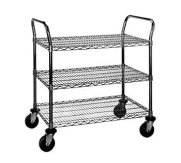 EAGLEbrite Zinc Utility Cart, 3-Shelf, Medium Duty, 24" x 36", 5" Casters - Cart Utility 3 Shelf MediumDty - Image 1