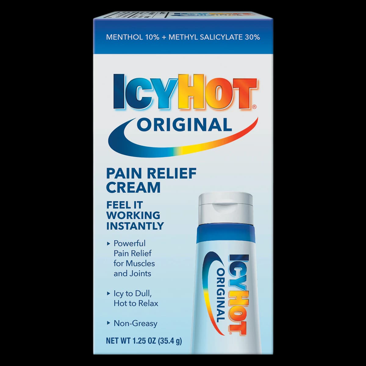 Icy Hot Original Pain Relief Cream, Maximum Strength, 10% Menthol / 30% Methyl Salicylate, 1.25 oz Tube - Icy Hot Original Cream N-R - Image 1