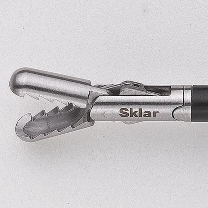 Sklar Instruments Sklartech 5000 Grasping Forceps, Straight, 32cm x 5mm, Stainless Steel/Plastic, Non-Sterile, Each - Forceps Alligator Dbl Action - Image 1