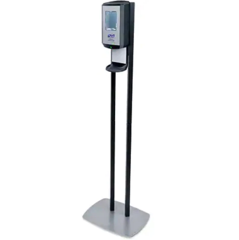 PURELL CS6 Hand Sanitizer Floor Stand with Dispenser, Silver/Black, 1 Each - PURELL CS6 Hand Sanitizer Floor Stand with Dispenser - Image 1
